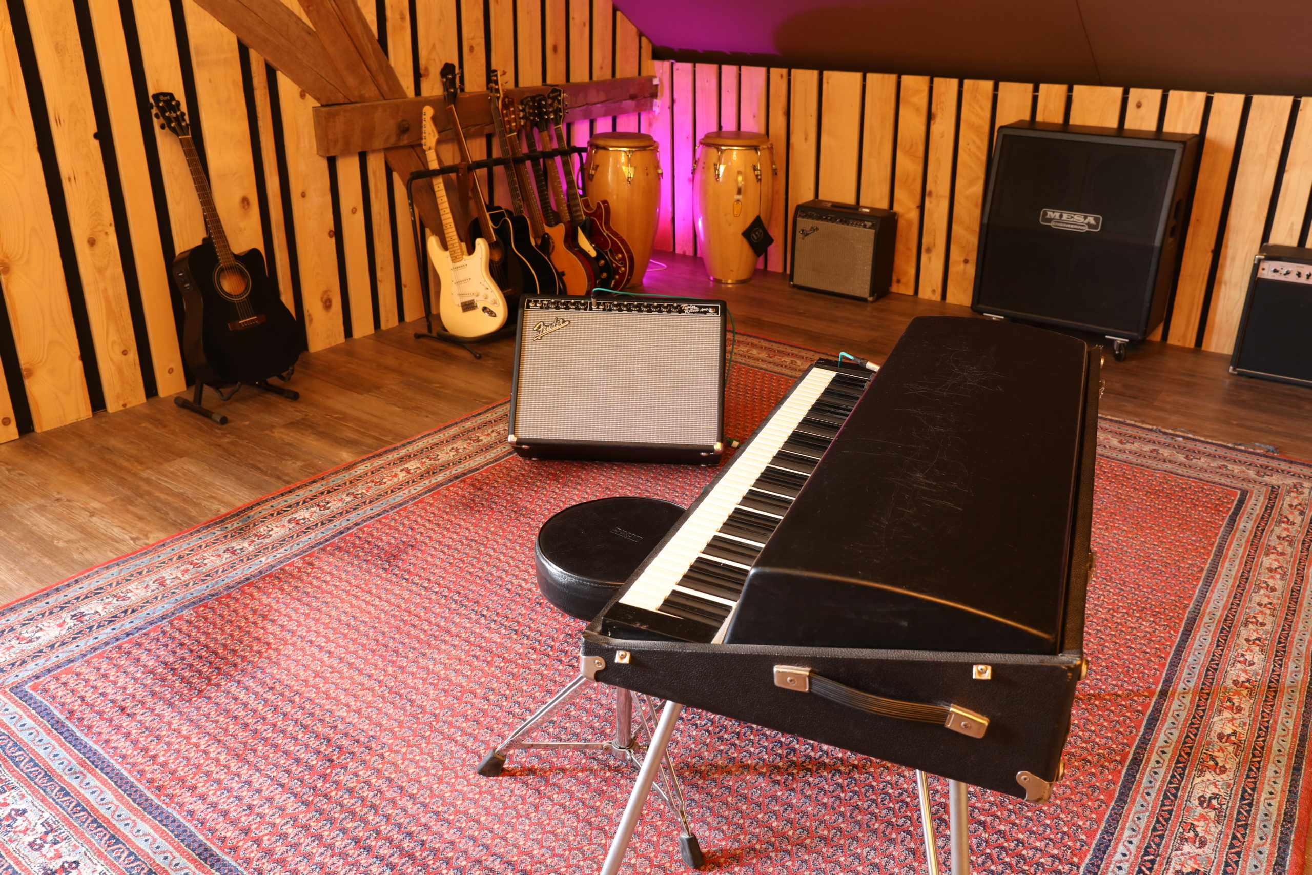 Instruments et amplificateurs dans le studio